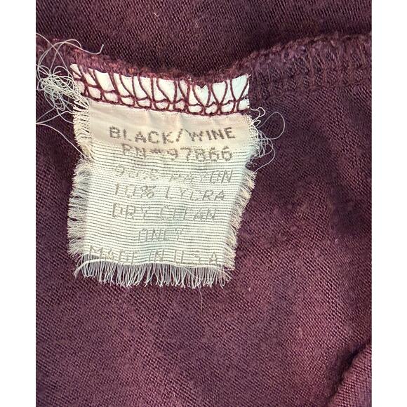 Anthropologie Wine Burnout Knit Sheer Back 3/4 Sleeve Tee Womens Large EUC - Picture 6 of 6